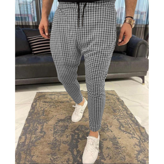 Pantalones de Cuadros Pequeños con Encaje para Hombre - Image 2