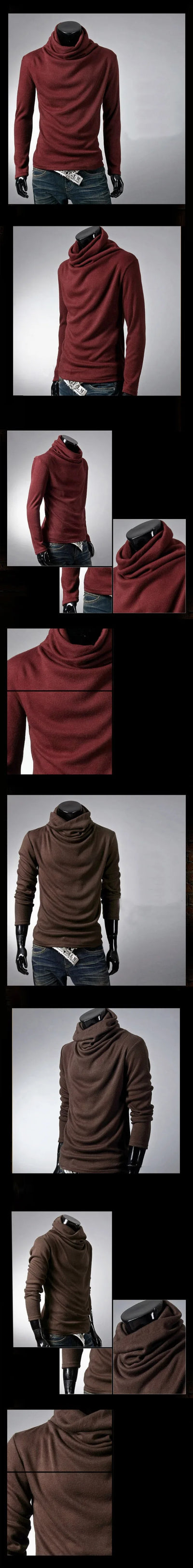 Camiseta Manga Larga con Cuello de Pila - Básico Sólido para Hombre - Image 10