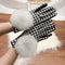 Guantes de Lana y Cachemira con Pompón de Piel de Zorro