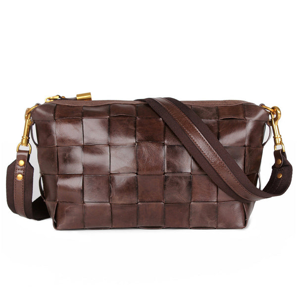 Bolso Artesanal Tejido a Mano con Cuero Curtido Vegetal