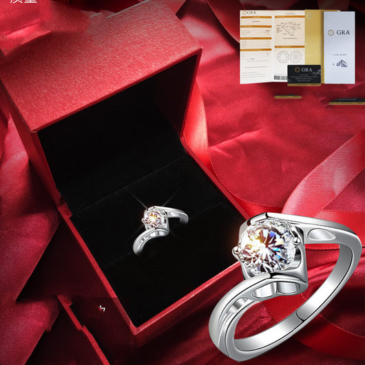 Anillo de Diamante de Quilate en Oro Blanco para Parejas en Plata Esterlina - Image 10