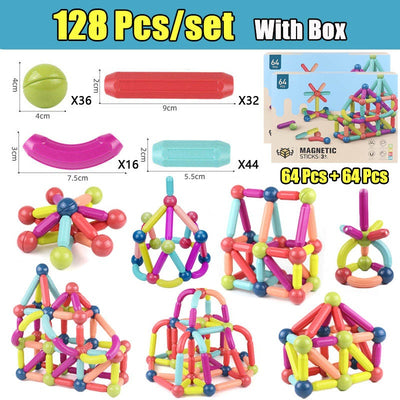 Juego de Construcción Magnética Grande para Aprendizaje Temprano - Bloques Variados DIY - Image 14
