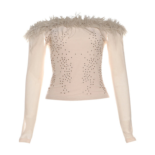 Blusa Manga Larga con Cuello Bardado y Costuras Decorativas - Image 6