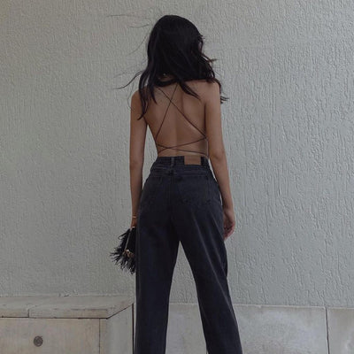 Top Halter Ajustado de Tirantes Finos - Estilo Europeo Minimalista - Image 9