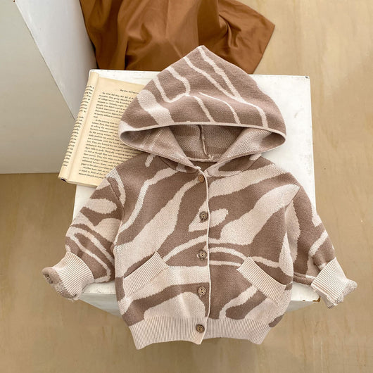 Cardigan Tejido Infantil con Capucha y Textura Jacquard - Image 10