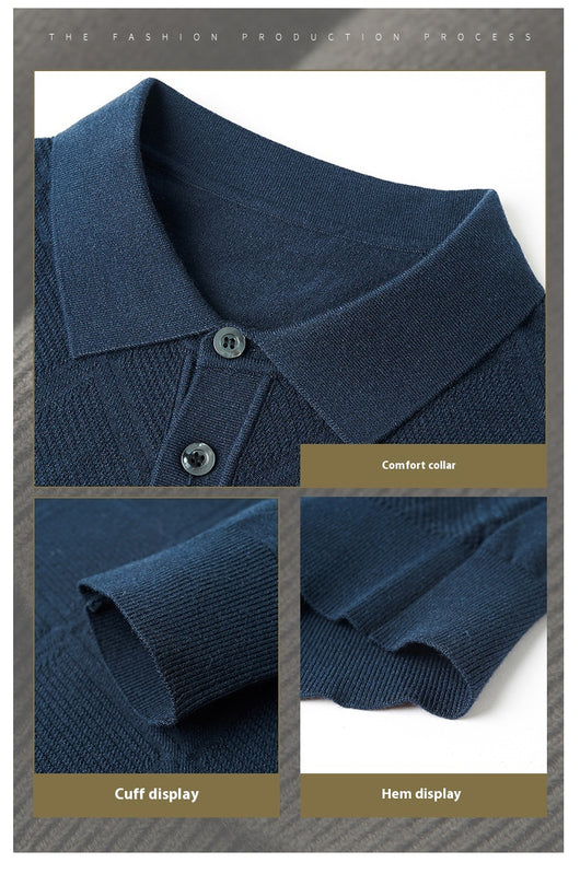 Suéter Tipo Polo de Cuello Alto Manga Larga para Hombre - Image 15
