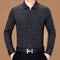 Camisa Casual de Negocios a Cuadros Manga Larga para Hombre Maduro