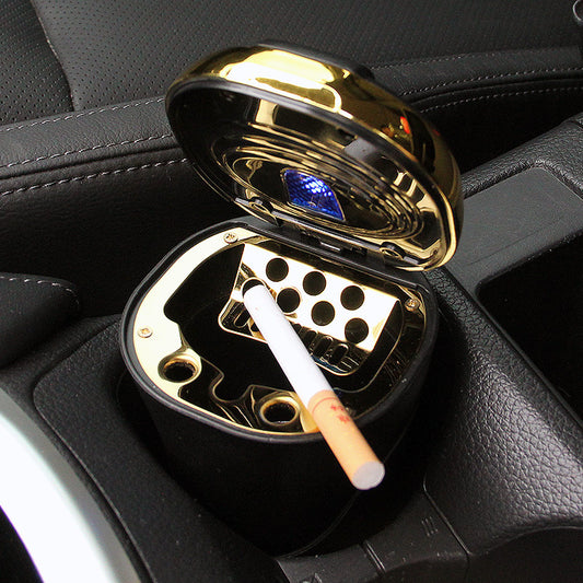 Cenicero Portátil USB Recargable sin Humo con Filtro LED y Tapa Hermética