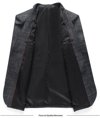 Blazer Cuadros Casual Elegante de Solapa Simple - Image 10