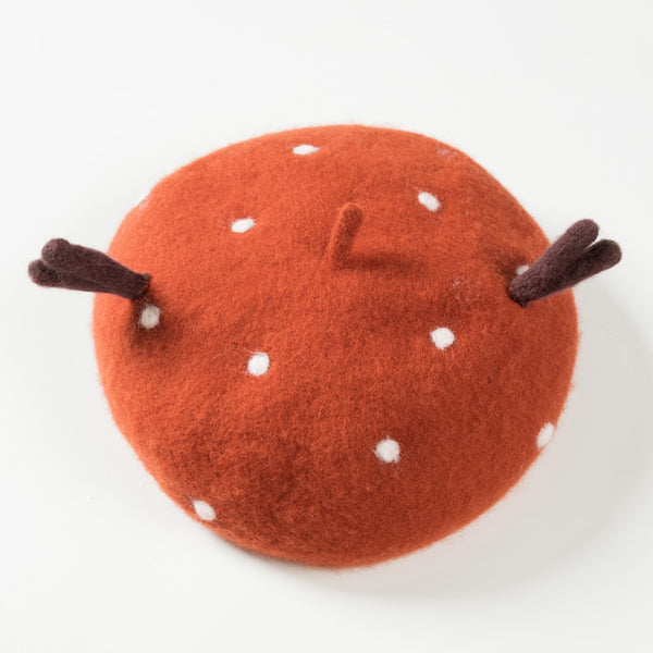 Boina Infantil de Lana con Detalles de Astas Color Caramelo
