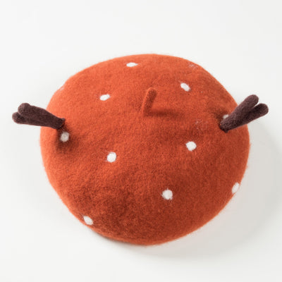 Boina Infantil de Lana con Detalles de Astas Color Caramelo