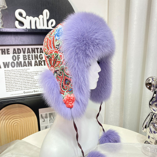 Gorro Ushanka con Orejas de Pelaje de Zorro Estilo Coreano - Image 30