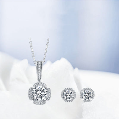 Conjunto de Aretes y Collar Lujo Light en Plata 925 con Moissanita - Image 9