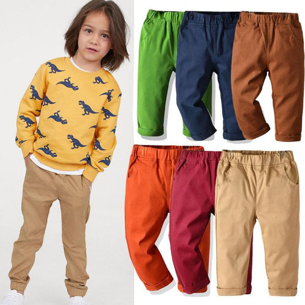 Pantalones Escolares de Algodón para Niños - Cómodos y Duraderos