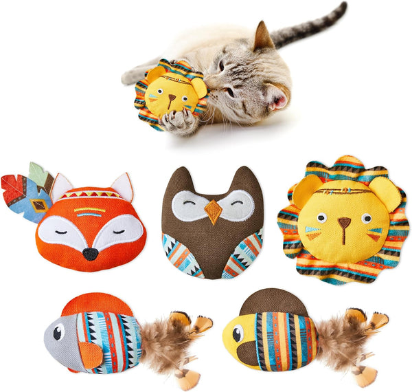 Juguetes Interactivos para Gatos con Catnip - Animales de la Selva Resistentes a Mordidas