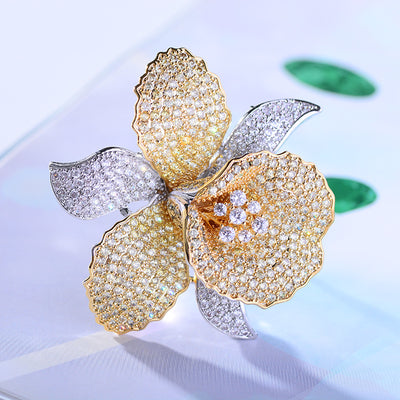 Broche Floral de Circonia Cúbica Estilo Europeo y Americano - Image 9
