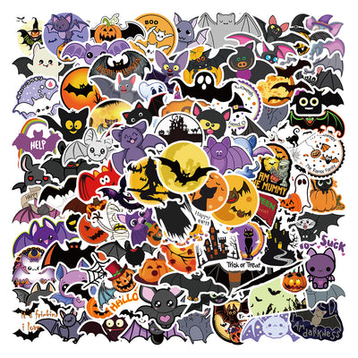 100 Stickers Decorativos Halloween con Calabazas, Murciélagos y Personajes Infantiles - Image 9
