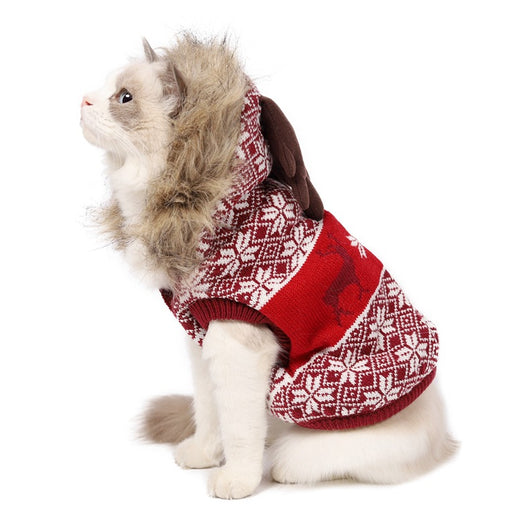 Abrigo Navideño para Mascotas con Cuello de Pelaje y Capucha - Image 6