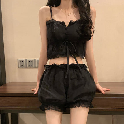 Pijama Sexy de Dos Piezas para Mujer - Conjunto Camisola y Suspensores Verano - Image 3