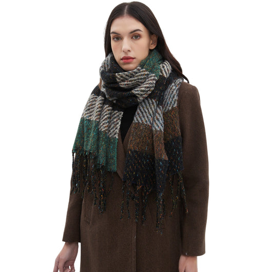 Bufanda Unisex a Rayas con Borlas - Cuello Cálido Europeo y Americano - Image 5