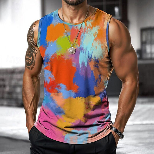 Chaleco Deportivo sin Mangas con Impresión 3D Digital para Hombre - Image 7