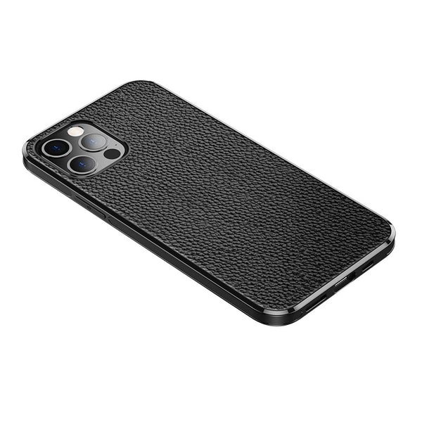 Funda Magnética de Cuero Lychee para iPhone - Protección Suave TPU