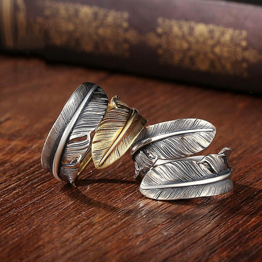 Anillo de Plata con Diseño de Pluma Vintage para Mujer - Image 15