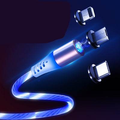 Cable magnético de datos con diseño de serpentinas coloridas