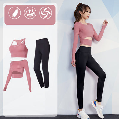 Conjunto Deportivo de 3 Piezas Ajustado de Secado Rápido para Running - Image 12