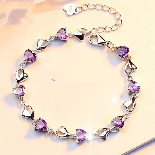 Pulsera del Amor en Cristal Zircón y Amatista - Image 5