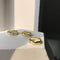Anel de diamante MLKENLY Dourado e Prateado Dourado 13