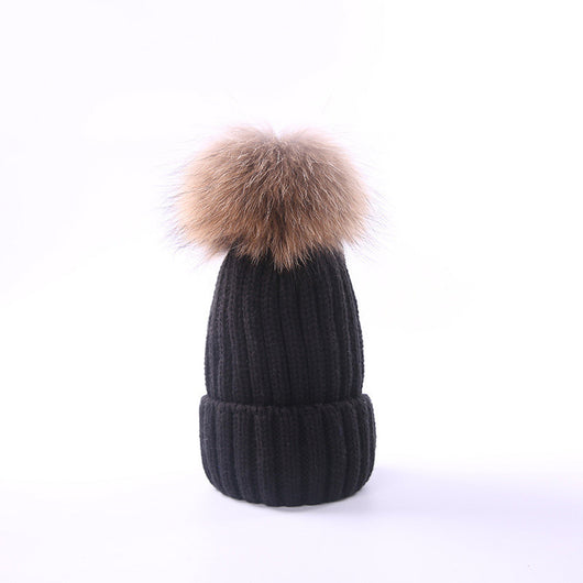 Gorro Infantil de Lana con Pompón para Otoño e Invierno - Image 23