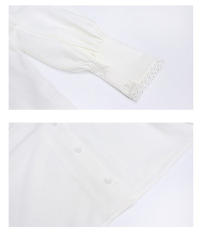 Blusa de Gasa Blanca Manga Larga - Elegancia Francesa - Image 4