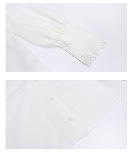 Blusa de Gasa Blanca Manga Larga - Elegancia Francesa - Image 4