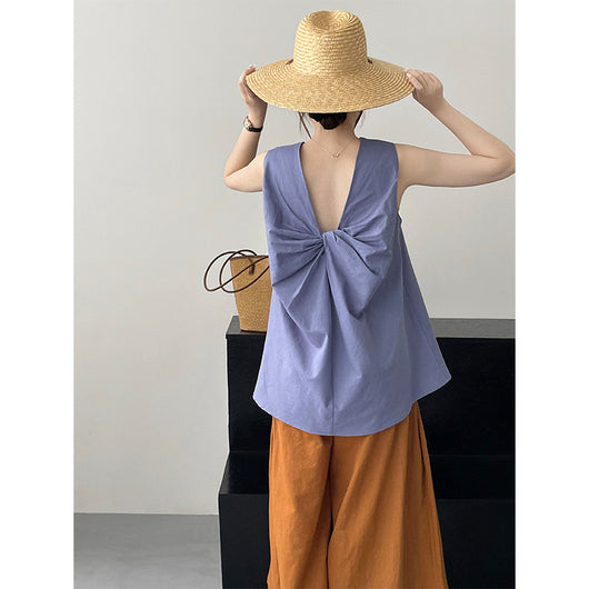 Blusa Suelta sin Mangas Largo Medio - Image 2