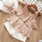 Conjunto de dos piezas: Top floral con tirantes y shorts