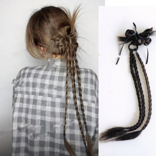 Peluca de Boxeo con Trenza y Clip Antideslizante - Image 10