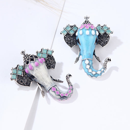 Elefante Miniatura Retro Esmaltado en Colores Pastel - Image 2