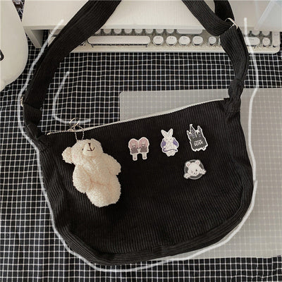 Bolsa Retro Vintage con Diseño de Dumpling - Bandolera de Pana con Asa Única - Image 7