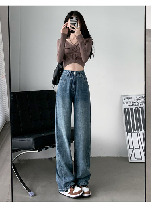 Jeans Acampanados de Talle Alto para Mujer Talla Grande con Efecto Drapeado - Image 10