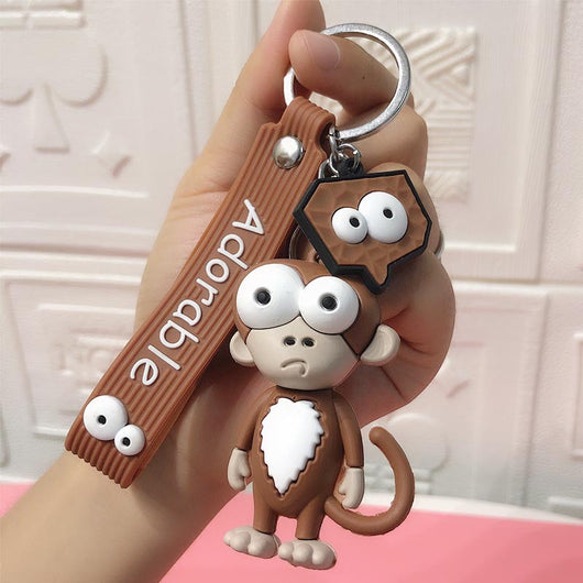 Llavero Adorable Elefante y Vaca de Ojos Grandes - Colgante Kawaii de Resina Epoxi - Image 8