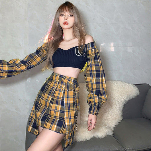 Conjunto Corto Estilo Retro Hot Girl - Traje de Moda - Image 3