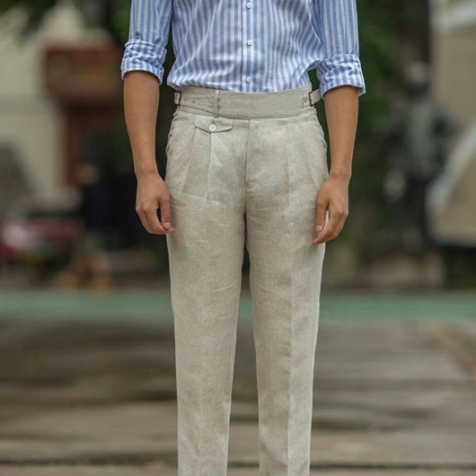 Pantalones de Lino Cintura Alta Efecto Adelgazante Corte Lápiz - Image 6