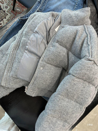 Suéter Cálido Gris Versátil Estilo Coreano Algodón para Mujer - Image 4