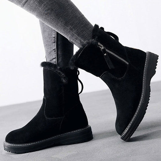 Botas de Nieve Tipo Tubo Medio en Terciopelo - Versátiles para Cualquier Estilo - Image 4