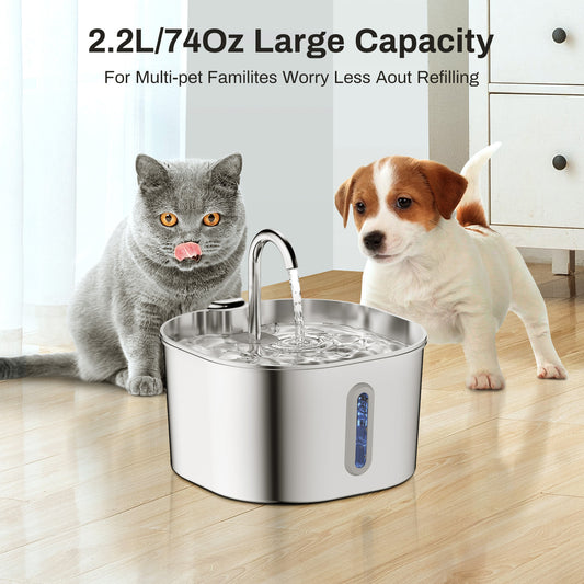 Dispensador Automático de Agua para Mascotas Acero Inoxidable con Circulación Continua