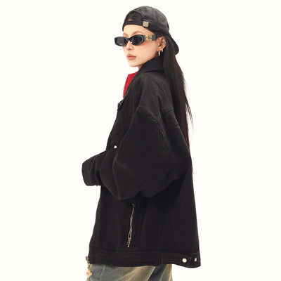 Chaqueta Denim Vintage Punk Lavado Desgastado Unisex - Image 8