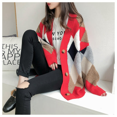 Cardigan de Punto Coreano Holgado Estilo Relajado - Abrigo Grueso - Image 3