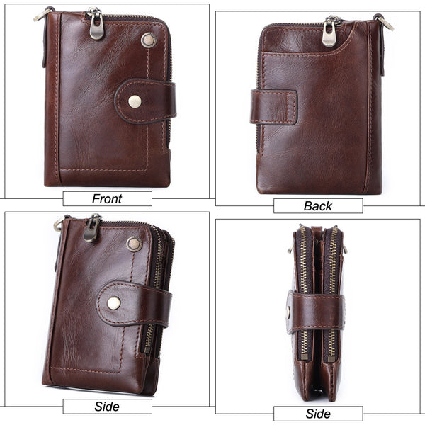 Bolsa de Cuero Genuino con Cierre de Hebilla - Estilo Casual y Versátil