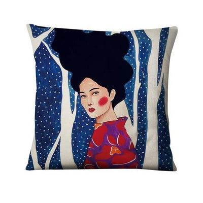Funda de Almohada de Lino con Diseño Pintado Diario - Image 49